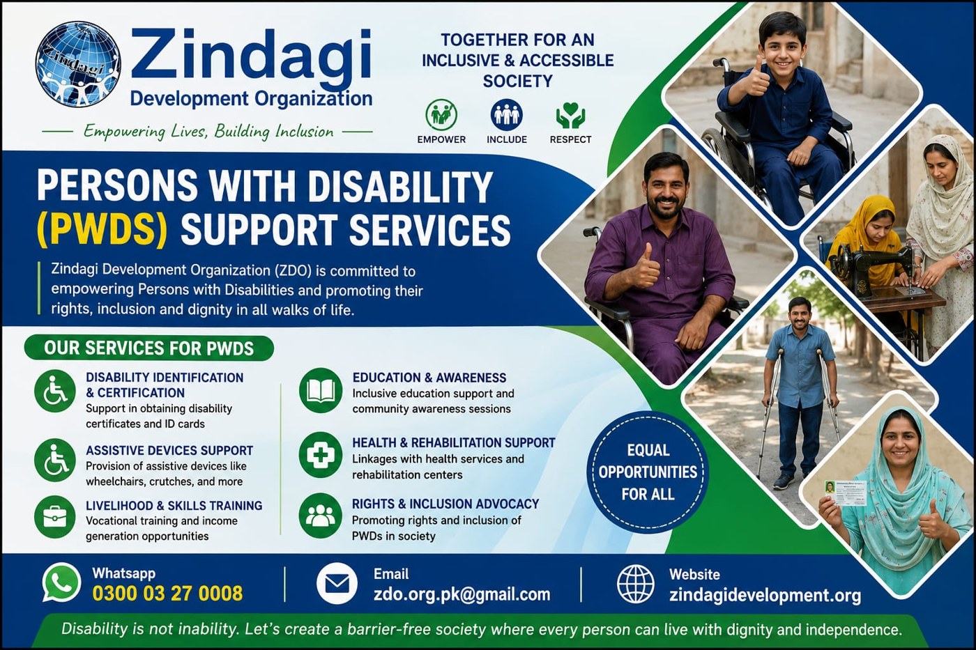 Persons with Disability (PWDs) Support Services — Zindagi Development Organization